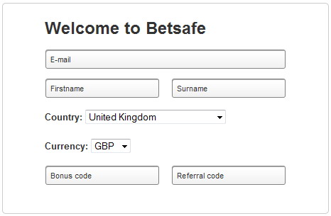 BetSafe Casino registration code